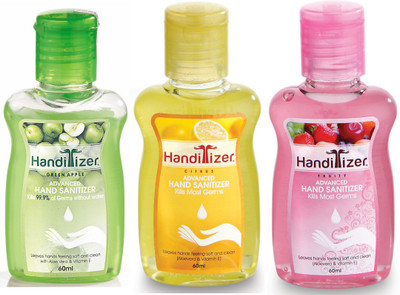 Handitizer 1 Fruity 60ml / 1 Citrus 60ml / 1 Green Apple 60ml(180 ml, Bottle, Pack of 3)