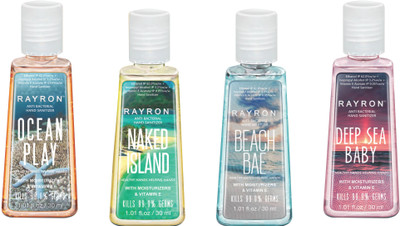 

Rayron Combo Set of Hand Sanitizer Set of 4 30ml(OP+NI+BB+DSB)(30 ml, Bottle, Pack of 4)