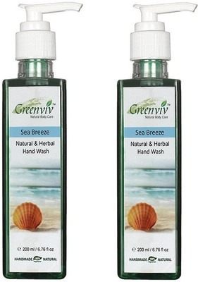 

Greenviv Natural & Herbal - Sea Breeze(400 ml, Pump Dispenser, Pack of 2)