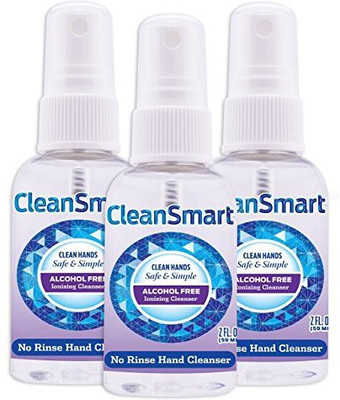 CleanSmart alcohol free, no rinse hand cleanser, no bzk, 2 spray, 3 pk(60 ml, Bottle, Pack of 3)