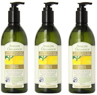

Avalon Organics glycerin hand soap, lemon (pack of 3)(360 ml, Pump Dispenser)