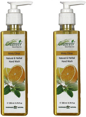 

Greenviv Natural & Herbal - Minty Citrus(400 ml, Pump Dispenser, Pack of 2)