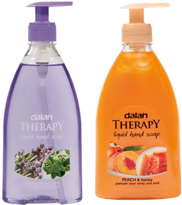 

Dalan Therapy Liquid Soap Combo Pack of Lavendar & Thyme Peach & Honey(800 ml, Bottle, Pack of 2)