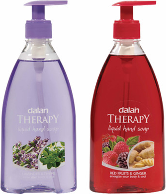 

Dalan Therapy Liquid Soap Combo Pack of Lavender & Thyme and Red Fruits & Ginger(800 ml, Bottle, Pack of 2)