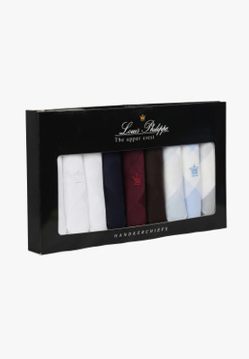 LOUIS PHILIPPE Mens Cotton Hanky [ Multicolor ] Handkerchief(Pack of 9)