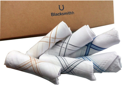 

Blacksmith 100% Mercerized Cotton Business Border Handkerchief(Pack of 6)
