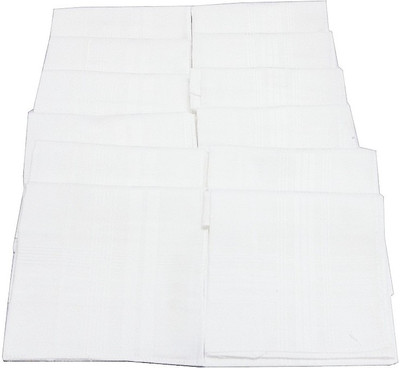 SaifeeSons Snow White Stripes Handkerchief(Pack of 12)
