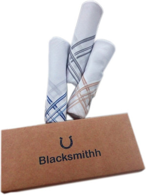 

Blacksmith 100% Mercerized Cotton Business Border Handkerchief(Pack of 3)