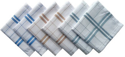 KUBER INDUSTRIES Stylish [ White ] Handkerchief(Pack of 6)