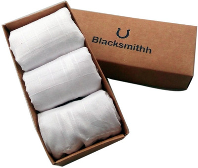 

Blacksmith 100% Mercerized Cotton Solid White Handkerchief(Pack of 3)