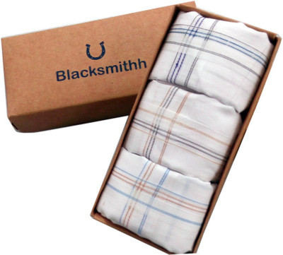 

Blacksmith 100% Mercerized Cotton Business Border Handkerchief(Pack of 3)