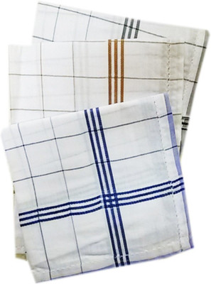 KUBER INDUSTRIES Stylish [ White ] Handkerchief(Pack of 3)