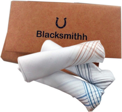 

Blacksmith 100% Mercerized Cotton Business Border Handkerchief(Pack of 3)