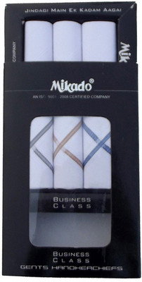 MIKADO Business Class [ White ] Handkerchief(Pack of 3)