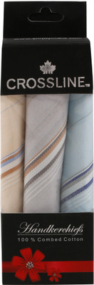 CROSSLINE LIGHT COLOR MENS COTTON handkerchief(Pack of 3) available at flipkart for Rs.105