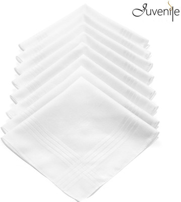 Juvenile Formal and Informal [ White ] Handkerchief(Pack of 8)