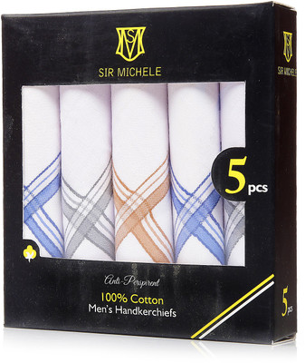Sir Michele HELEG5002 [ White ] Handkerchief(Pack of 5)