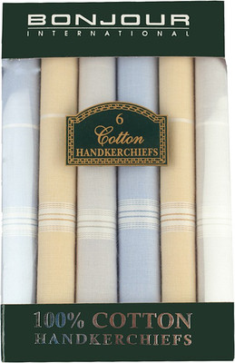 BONJOUR Cotton [ Multicolor ] Handkerchief(Pack of 6)