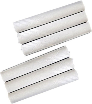 mahis fashion white hanky 6 [ White ] Handkerchief(Pack of 6)