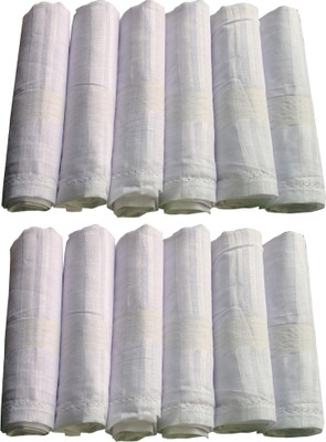 

Supriya Plain White Men's 41x41Cm Pack of 12 Handkerchief(Pack of 12)