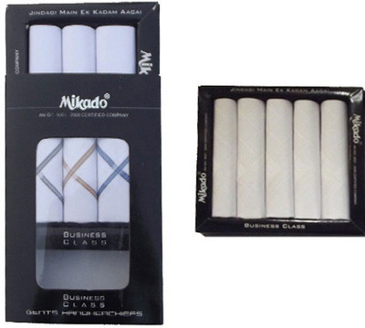 MIKADO Business Class [ White ] Handkerchief(Pack of 8)