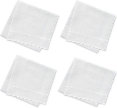 mahis fashion white hanky 4 [ White ] Handkerchief