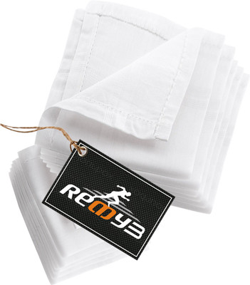 READYBEE Extra Premium Exquisite Pure White [ White ] Handkerchief(Pack of 12)