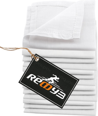 ReadyBee Extra Premium Exquisite Pure White [ White ] Handkerchief(Pack of 12)