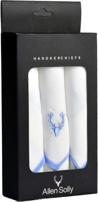 Allen Solly Mens Cotton Hanky [ White ] Handkerchief(Pack of 3)