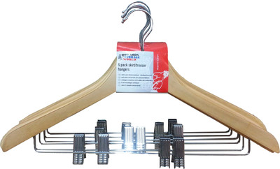 

Howards Wooden Pack of 6 Cloth Hangers(Beige)