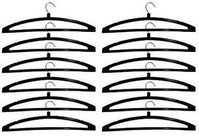 

Tougully Plastic Pack of 12 Cloth Hangers(Black)
