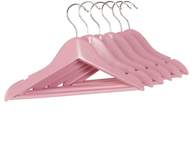 

Howards Wooden Pack of 6 Kids Hangers(Pink)