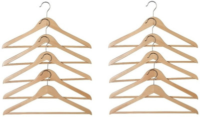 46% OFF on PHOENIX Wooden Pack of 10 Hangers(Brown) 46% OFF on PHOENIX Wooden Pack of 10 Hangers(Brown)