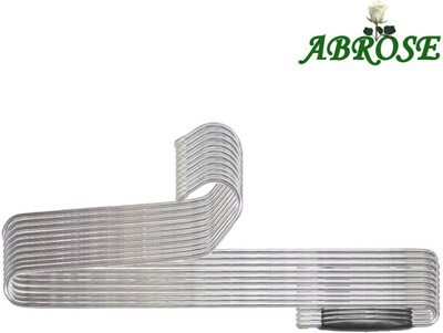 

Abrose Steel Pack of 10 Cloth Hangers(Silver, Black)