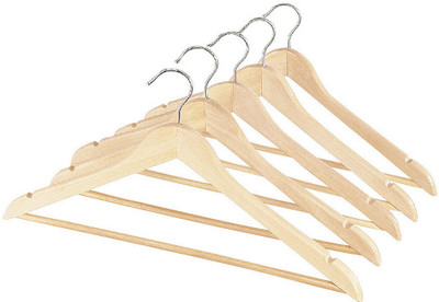 PHOENIX Wooden Pack of 5 Hangers(Brown) PHOENIX Wooden Pack of 5 Hangers(Brown)