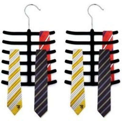 

Mayatra's Nylon Pack of 2 Tie Hangers(Black)