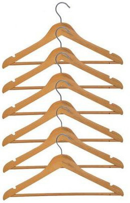 

Tougully Wooden Pack of 6 Cloth Hangers(Brown)