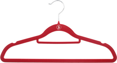 

Chrome Anti Skid Steel, Plastic Pack of 5 Cloth Hangers(Red)