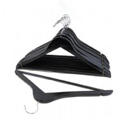

Phoenix Wooden Pack of 12 Cloth Hangers(Black)