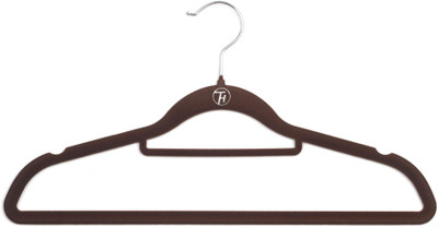 

Chrome Anti Skid Steel, Plastic Pack of 5 Cloth Hangers(Brown)