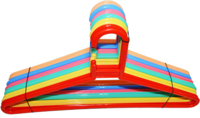 

Athena Creations Plastic Pack of 12 Cloth Hangers(Multicolor)