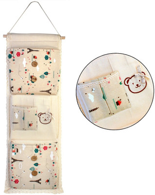 

HOKIPO Lace Fabric 3-Layer Pocket Wall Door Cloth Colorful Hanging Storage Bags, 29 x 73 cm Handbag Organizer( )