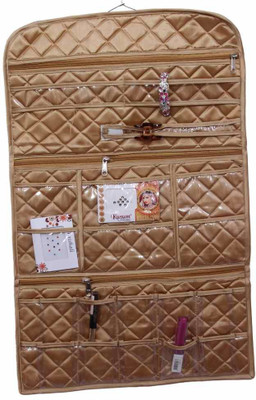 

Kuber Industries Make Up hanging Jewellery Vanity Box(Gold)