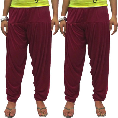 

WellFitLook Solid Viscose Women's Harem Pants, Maroon