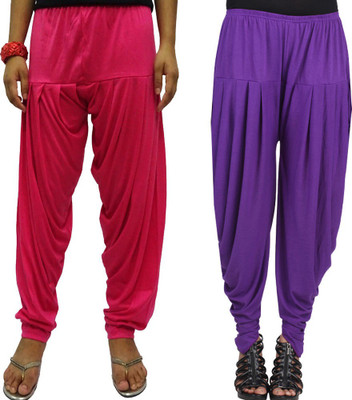 

WellFitLook Solid Viscose Women's Harem Pants, Pink;purple