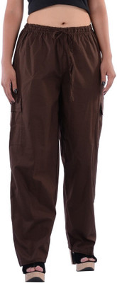 

Indi Bargain Solid Cotton Women's Harem Pants, Brown