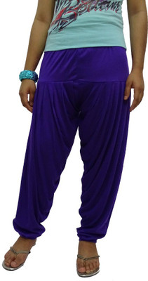 

WellFitLook Solid Cotton Viscose Blend Women Harem Pants, Royal blue