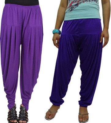 

WellFitLook Solid Viscose Women Harem Pants, Purple;royal blue