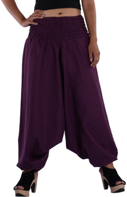 

Indi Bargain Solid Cotton Women's Harem Pants, Violet
