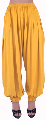 

Shyie Solid Cotton Viscose Blend, Lycra Blend Women Harem Pants, Golden